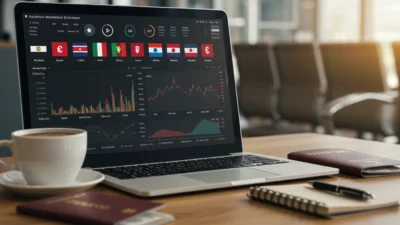 Tableau de bord Koinly affichant un portefeuille crypto multi-juridictions avec calcul de plus-values