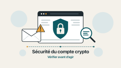 Fenêtre de compte stylisée avec cadenas, message accompagné d’un symbole d’alerte et loupe.